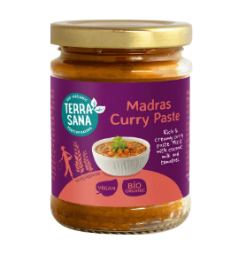 Currypasta Indiase madras van TerraSana, 6 x 130 g