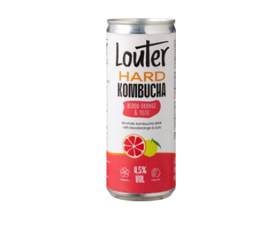 Hard kombucha bloedsinaasappel yuzu van Louter Excl. Statiegeld, 12 x 250 ml