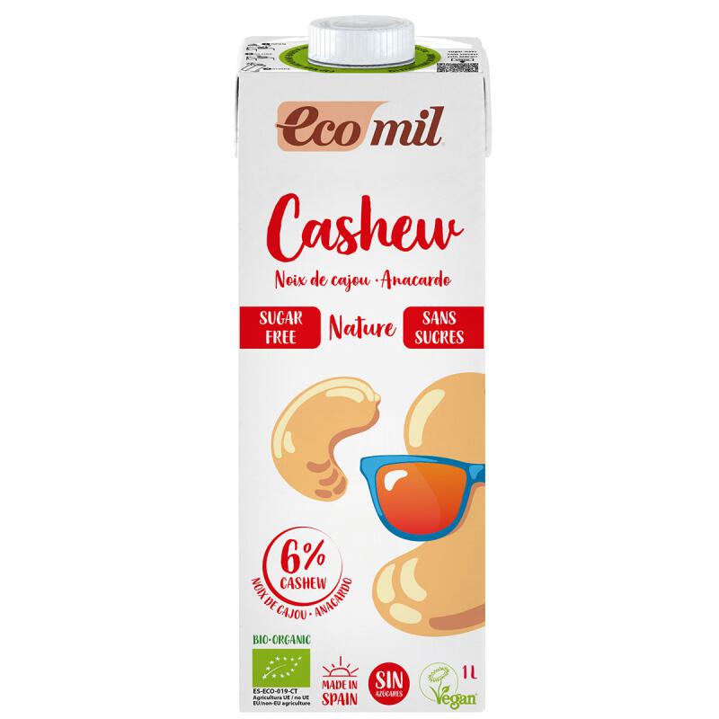 Cashewdrink suikervrij van Ecomil, 6 x 1 Liter