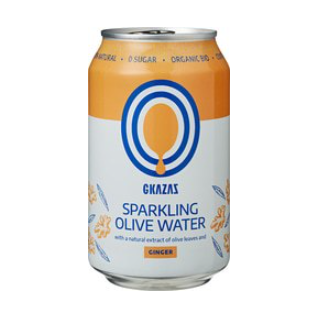 Bruisend olijf water gember van Gkazas Excl.statiegeld, 12 x 330 ml