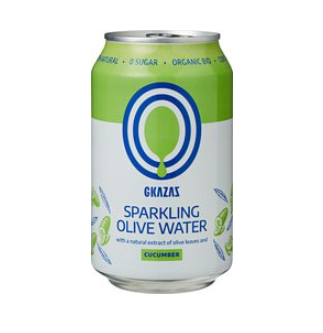 Bruisend olijf water komkommer van Gkazas Excl. statiegeld, 12 x 330 ml