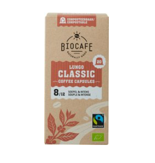 Koffiecapsules lungo van Biocafe, 6 x 20 stk