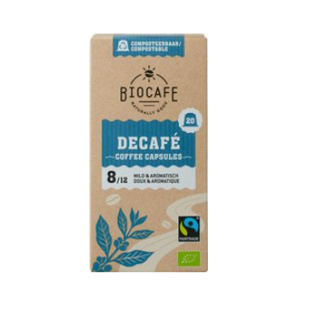 Koffiecapsules decaf van Biocafe, 6 x 20 stk