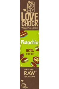 RAW Chocoladereep pistache amandel puur 80% van Lovechock, 12 x 40 g