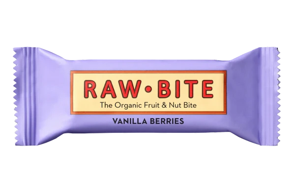 Fruit + nut bite vanilla berries van RAW.BITE, 12 x 50 g