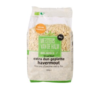 Havermout extra fijn geplet van Meesters van de Halm, 6 x 400 g
