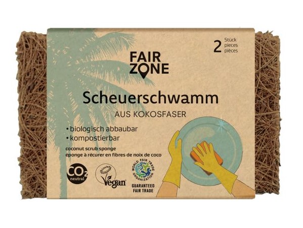 Schuurspons kokos van Fairzone,1 x 2 stuks