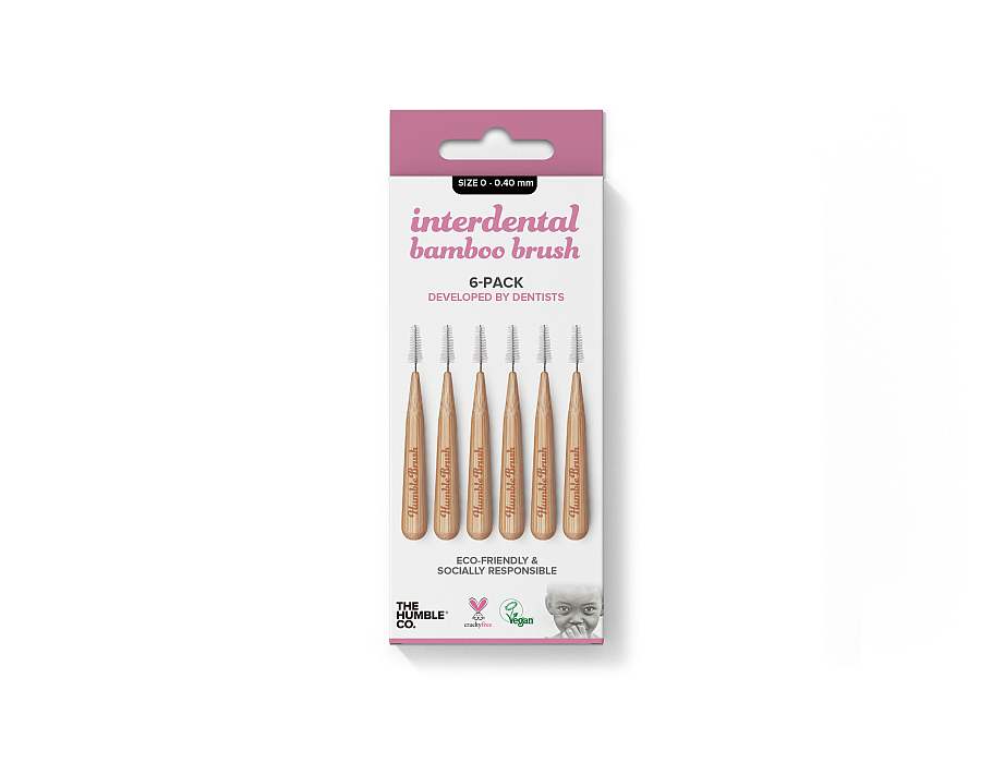 Tandenrager 0,4 mm Size 0 Roze Bamboe van The Humble Co., 1 x 6