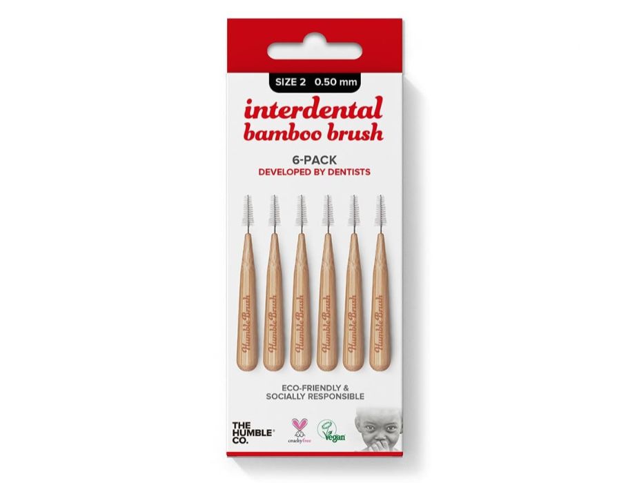 Tandenrager 0,5 mm Size 2 Rood Bamboe van The Humble Co., 1 x 6