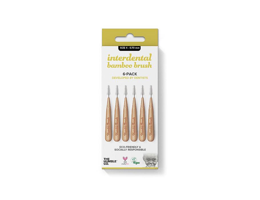 Tandenrager 0,7 mm Size 4 Geel Bamboe van The Humble Co., 1 x 6