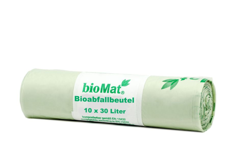 Afvalzak 30L composteerbaar van Biomat, 1 x 10 stk