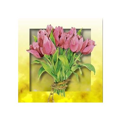 Box Bos Roze Tulpen van Floris 1 kaart
