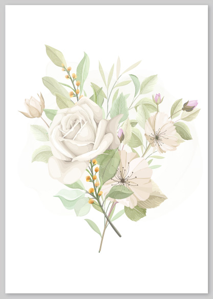 Wenskaart witte bloemen van Floris Kaarten , 1 x 1 kaart
