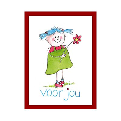 Wenskaart Meisje "voor jou" van Floris Kaarten, 1 x 1 kaart