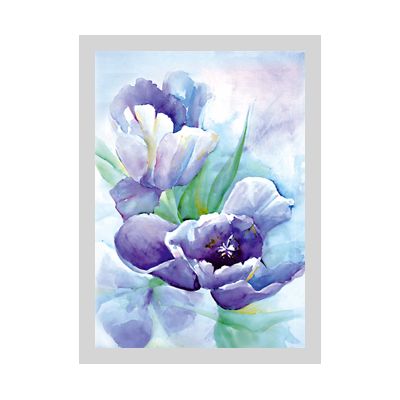 Wenskaart paarse tulp Ria van Floris Kaarten , 1 x 1 kaart