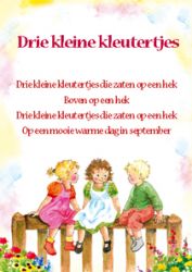 Wenskaart Lied Drie kleine kleutertjes van Floris Kaarten, 1 x 1